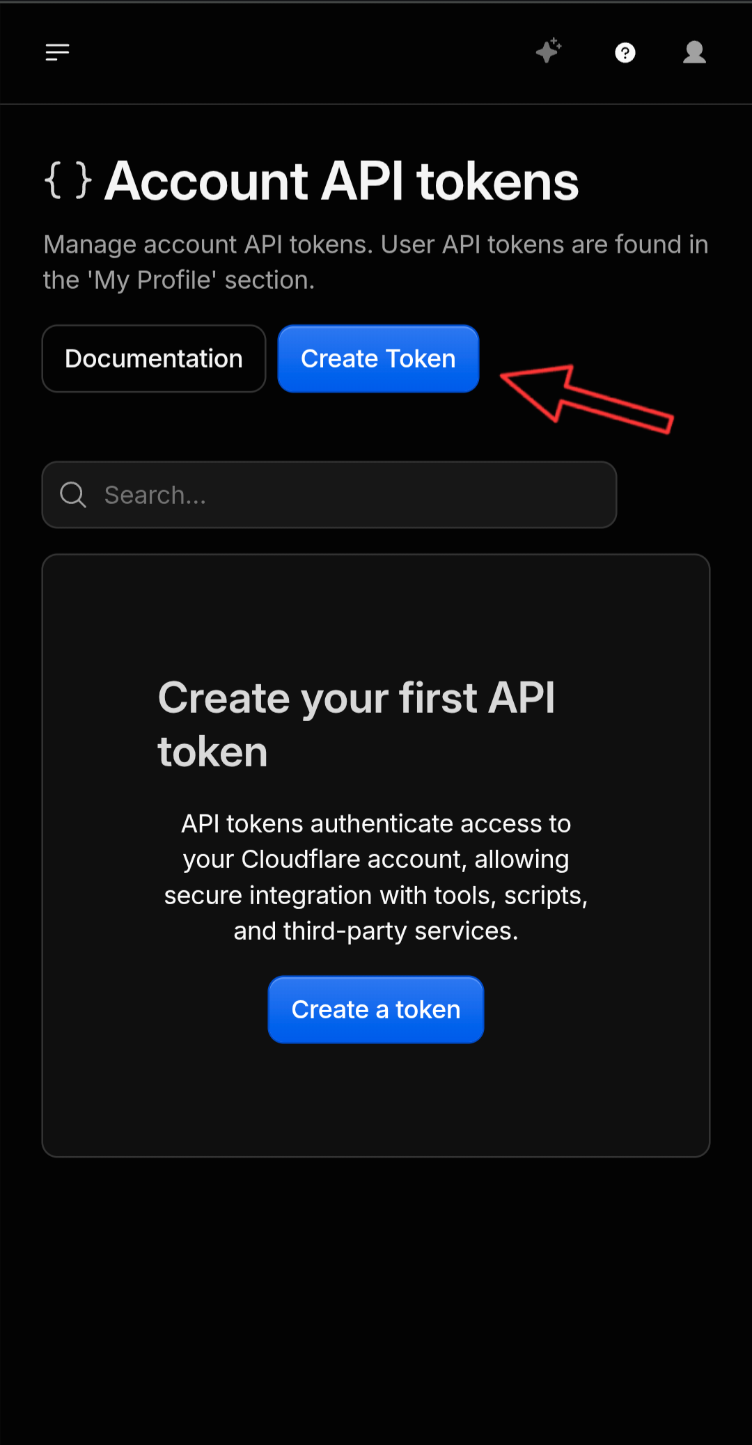 کلیک روی Create token